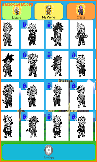 Pixel-Art DBZ Paint By Number Bakugan screenshot