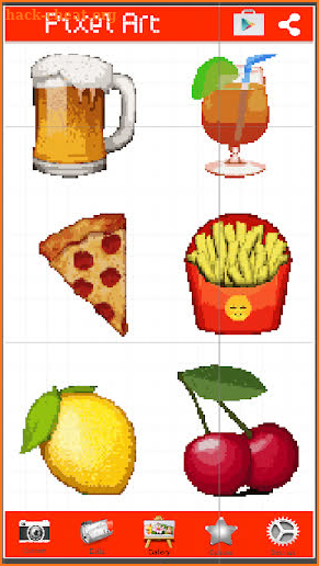 Pixel Art Food Color By Number Burger Game screenshot