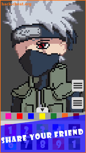 Pixel Art Kakashi Coloring Game screenshot