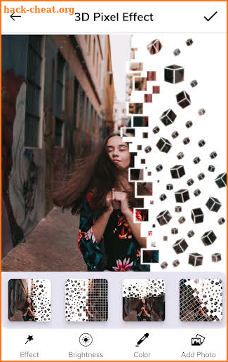 Pixel effect - Shattering photo editor screenshot