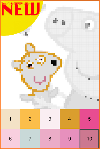 Pixel Piggy In Number Art Coloring screenshot