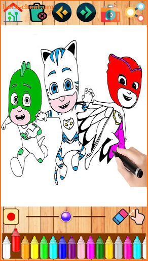 pj superhero masks coloring game screenshot