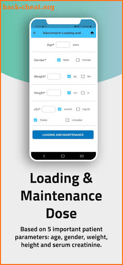 PocketPK - Vancomycin Dosing Calculator screenshot