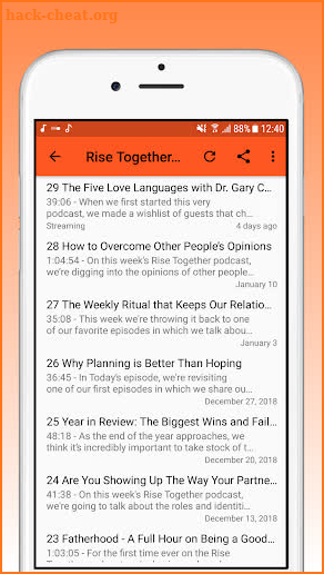 Podcasts : RISE Podcast screenshot