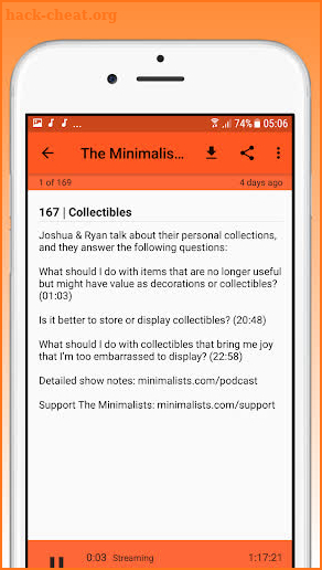 Podcasts : The Minimalists Podcast screenshot