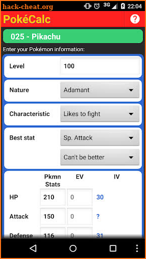 PokéCalc Master Edition screenshot