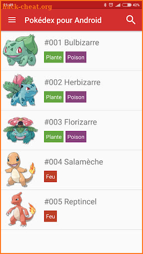 Pokédex for Android screenshot