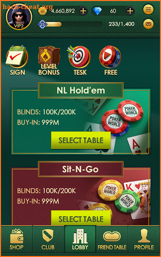 Poker World: Texas hold'em screenshot