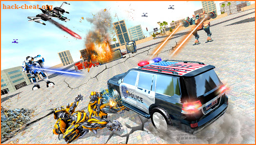 Police Prado Robot Car Transformation War screenshot