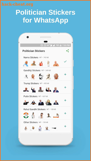 Politician Stickers for WhatsApp, WAStickerApps screenshot