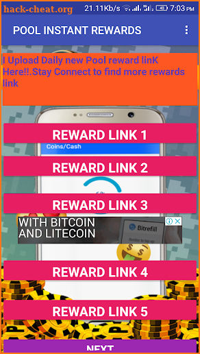 Pool Instant Rewards 2018 - coins and spins screenshot