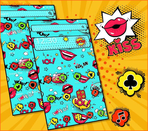 Pop Art Style Lips Theme screenshot