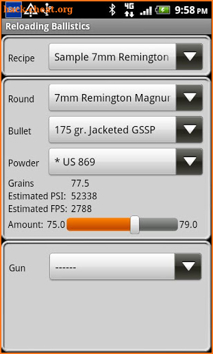 Popular 7mm Ballistics Data screenshot