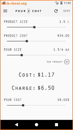 Pour Cost — Bar Calculator screenshot