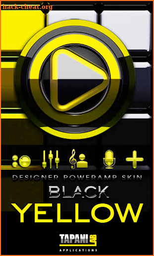 Poweramp skin Black Yellow screenshot