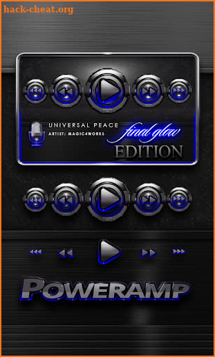 Poweramp skin widget Blue Glow screenshot