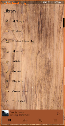 Poweramp v3 skin wood screenshot