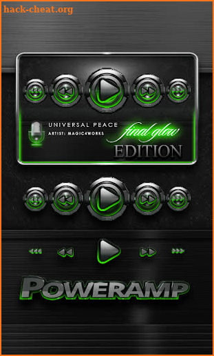 Poweramp widget Green Glow screenshot