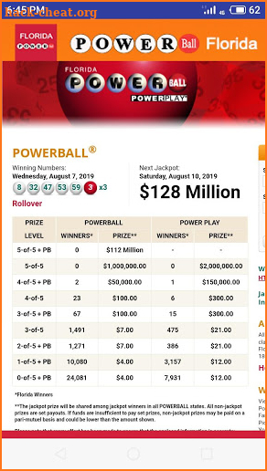 Powerball Florida screenshot