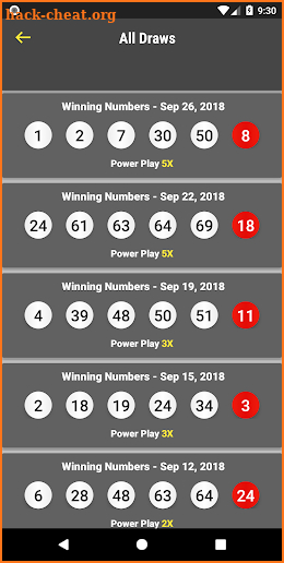 PowerBall Lottery Statistics screenshot