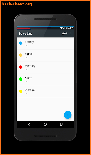 PowerLine: On screen battery, signal, data lines screenshot