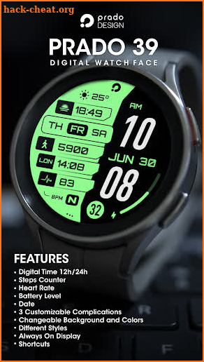 PRADO 39 Digital Watch Face screenshot