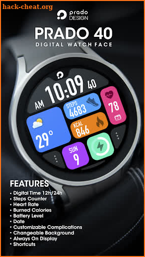 PRADO 40 Digital Watch Face screenshot