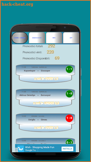 Predictions Football Over Under screenshot