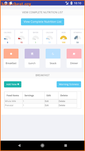 Pregnancy Calorie Tracker screenshot