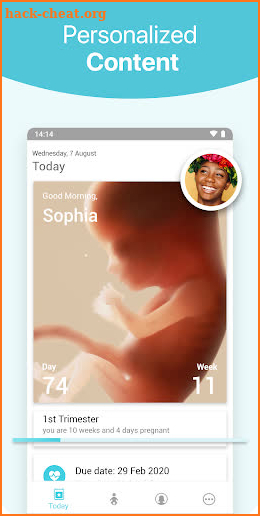 Pregnancy + | tracker app, week by week in 3D screenshot