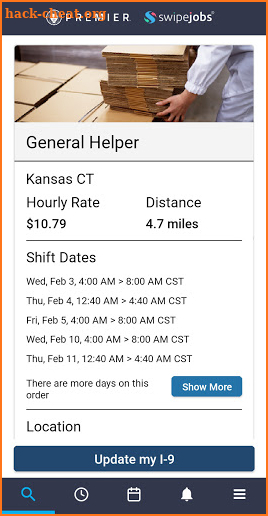 Premier swipejobs Worker screenshot