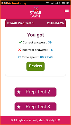 Prep Test STAAR Math - Grade 3 screenshot