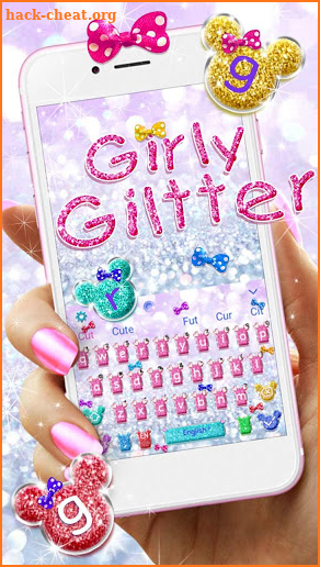 Pretty Girly Glitter Keyboard Theme screenshot