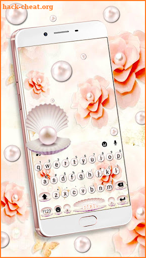 Pretty Pearl Flowers Keyboard Theme screenshot