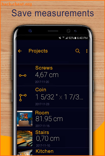 Prime Ruler - length measurement by camera, screen screenshot