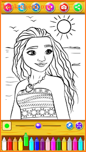 Princess Maona Coloring Book screenshot