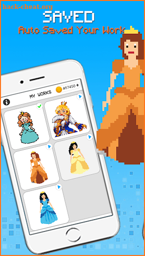 Princess Pixel Art - Coloring By Number screenshot