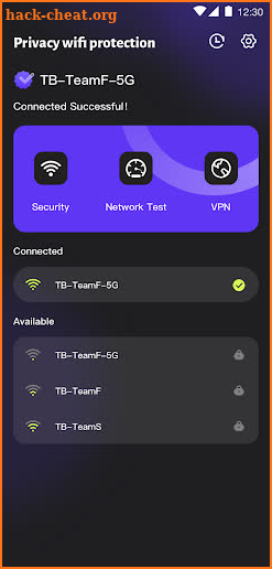 Privacy wifi protection screenshot