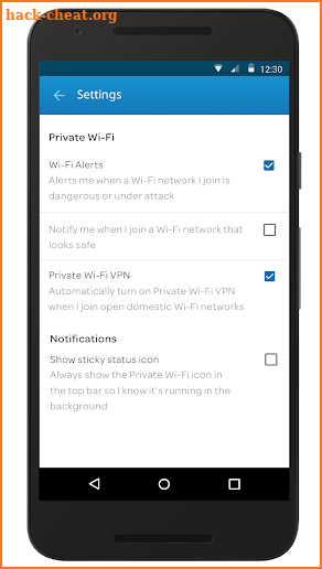 Private Wi-Fi screenshot