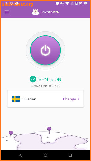 PrivateVPN screenshot