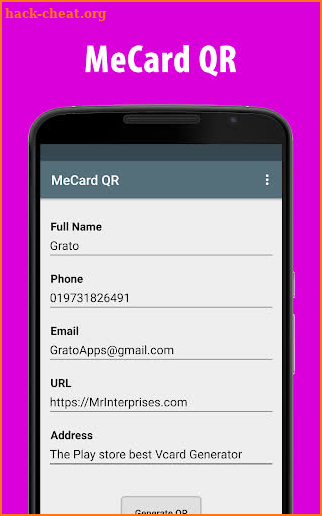 Pro QR Generater For Vcard screenshot