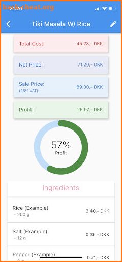 ProfCalculator - Food screenshot