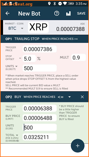 ProfitTrading at Bittrex screenshot