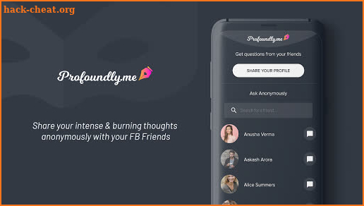 Profoundly: Send anonymous messages screenshot