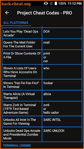 Project Cheat Codes - PRO screenshot