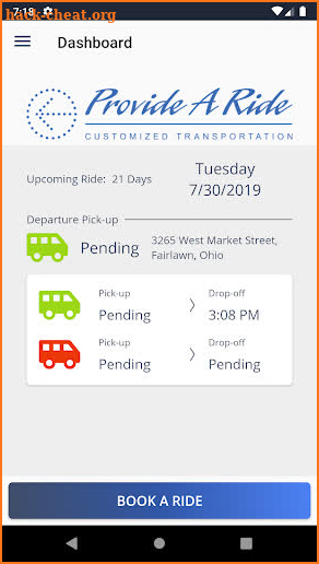 Provide a Ride screenshot