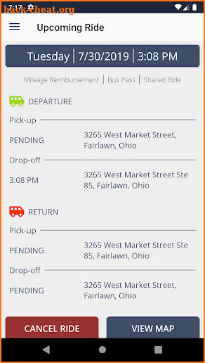 Provide a Ride screenshot