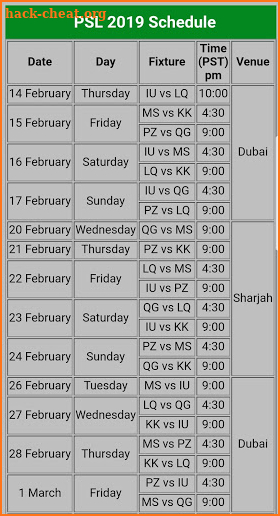 PSL Live Cricket Tv Guide screenshot