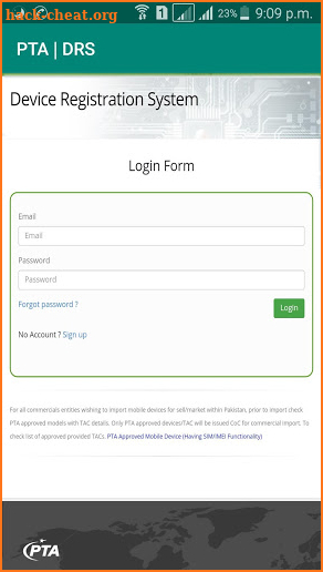 PTA Mobile Registration for Overseas Pakistani screenshot