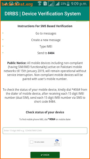 PTA Mobile Registration for Overseas Pakistani screenshot